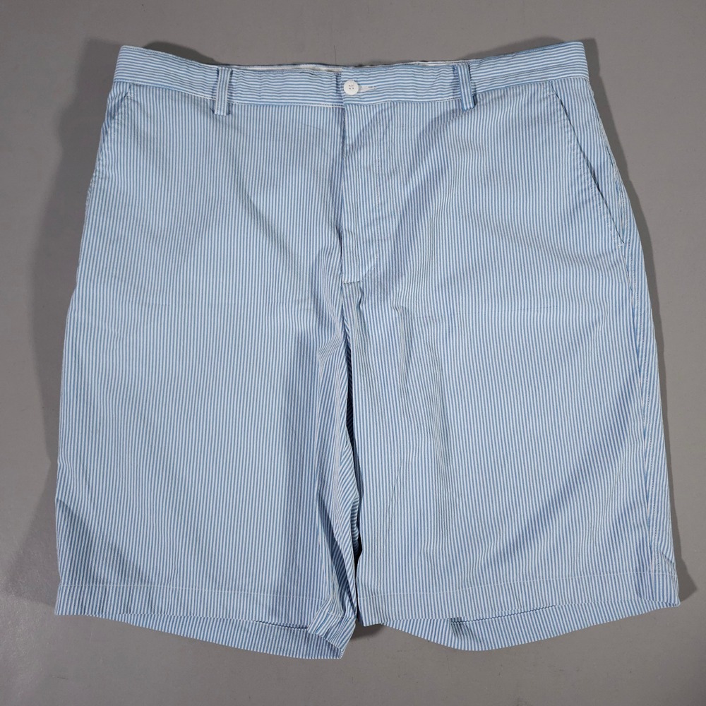 FootJoy Golf Shorts Mens 38 Blue White Striped Seersucker Performance Stretch FJ